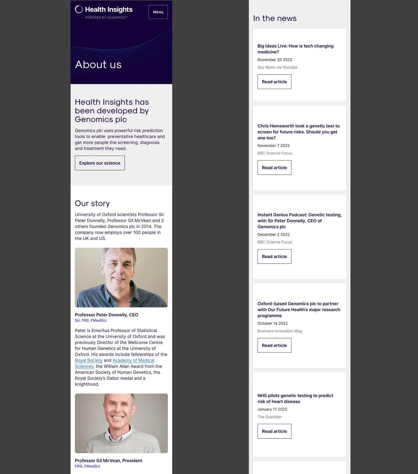 Early *About us* content ideation.