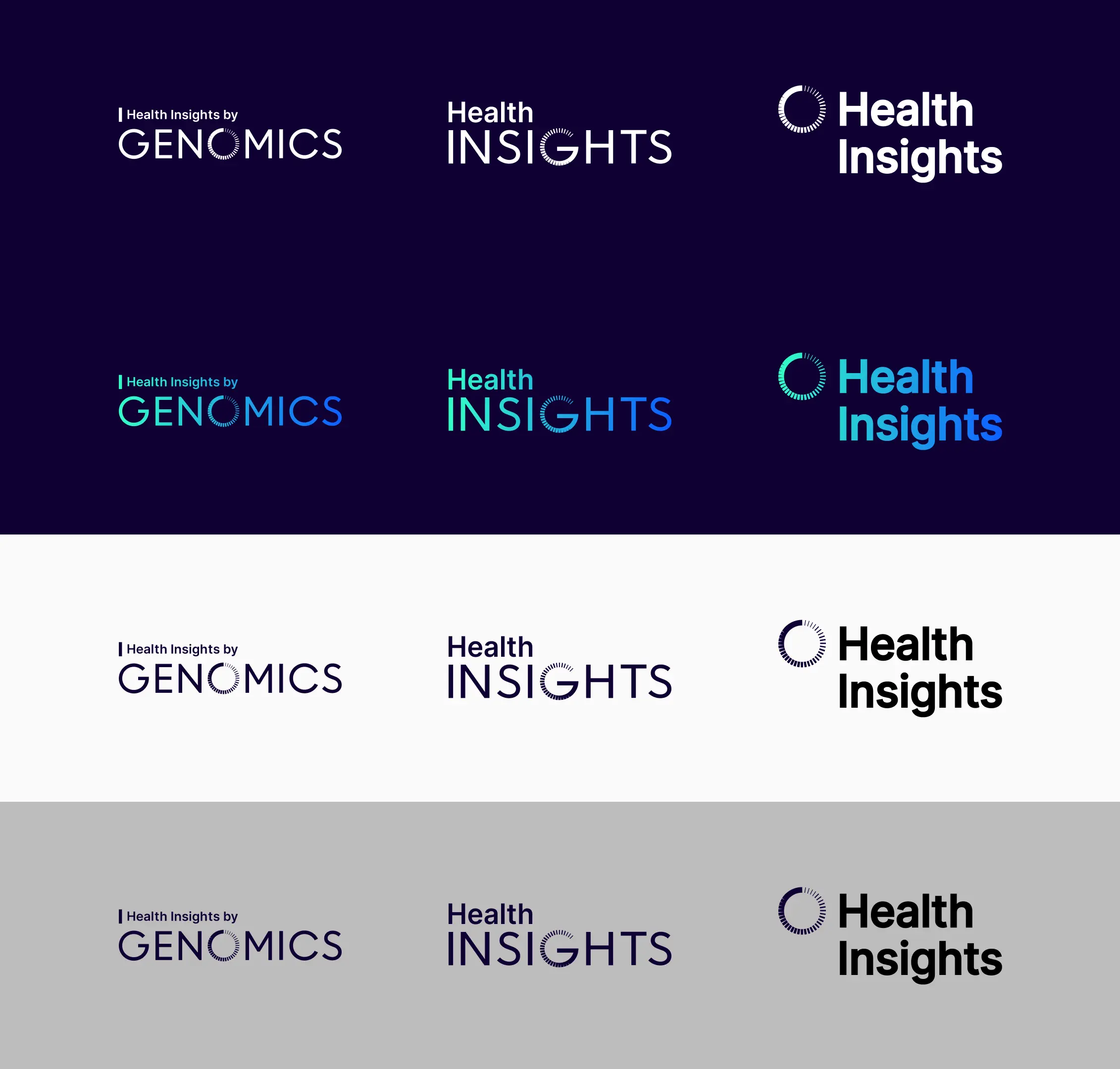 Health Insights branding with new gradients and extended navy palette