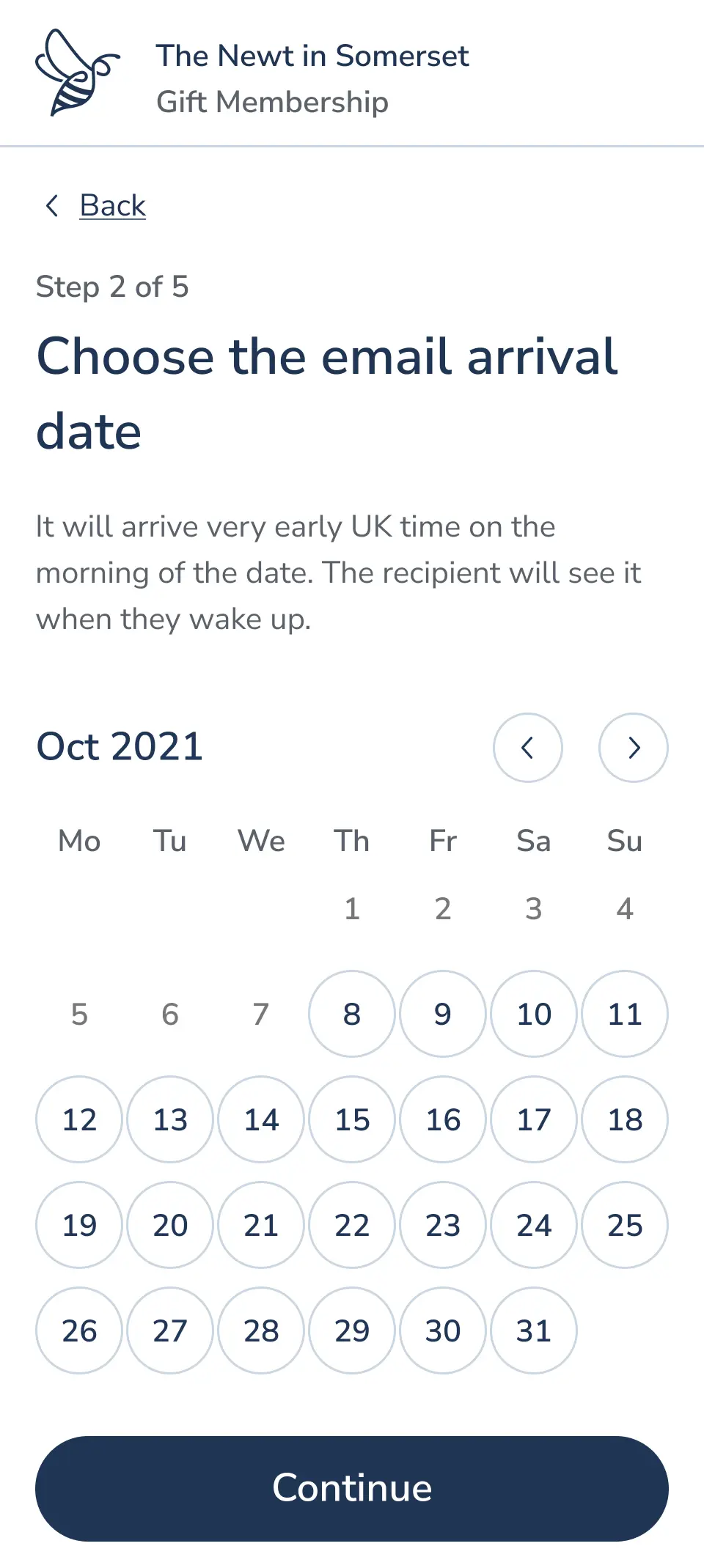Enhanced paginated date picker UI for clearer touch targets.